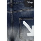 Off-White Gray Cotton Straight-Leg Jeans