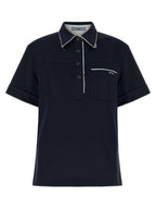Prada Blue Cotton Polo Shirt