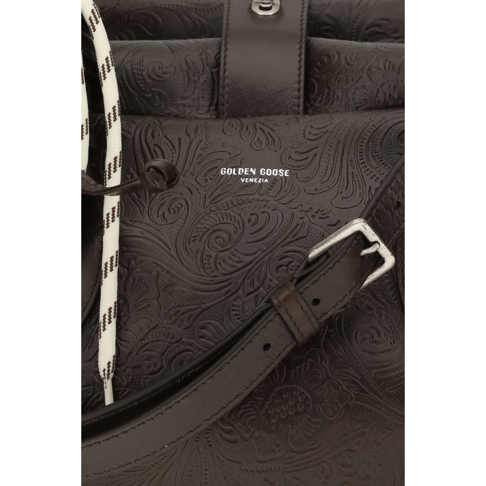 Golden Goose Brown Calf Leather Bos Taurus Handbag