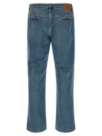 Prada Blue Cotton Straight-Leg Jeans