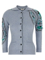 Moschino Blue Wool Cardigan