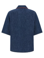 Valentino Garavani Blue Cotton Blouse