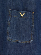 Valentino Garavani Blue Cotton Blouse