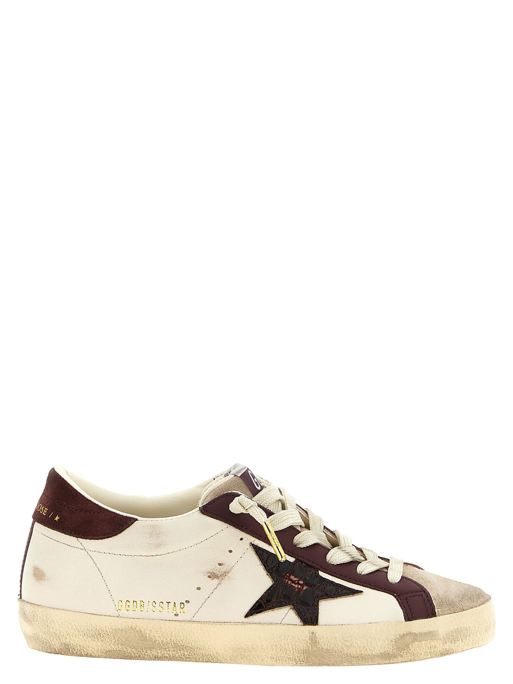 Golden Goose Bordeaux Leather Low Top Sneakers