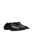 Moschino Black Leather Mules