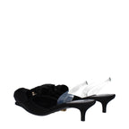Versace Black Satin Flat Sandals